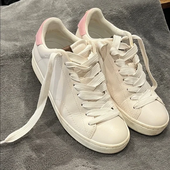 Coach White and Pink Women's Sneakers - Picture 1 of 9